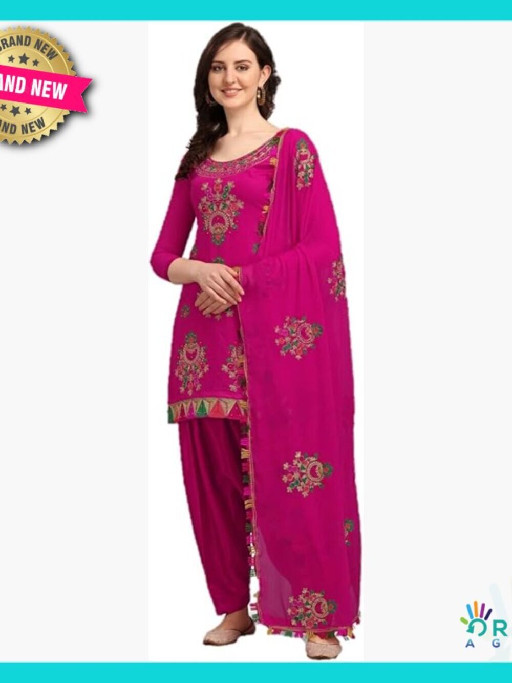 Floral Chanderi Cotton Salwar Kameez Set Modern Fitted Formal Party Wear